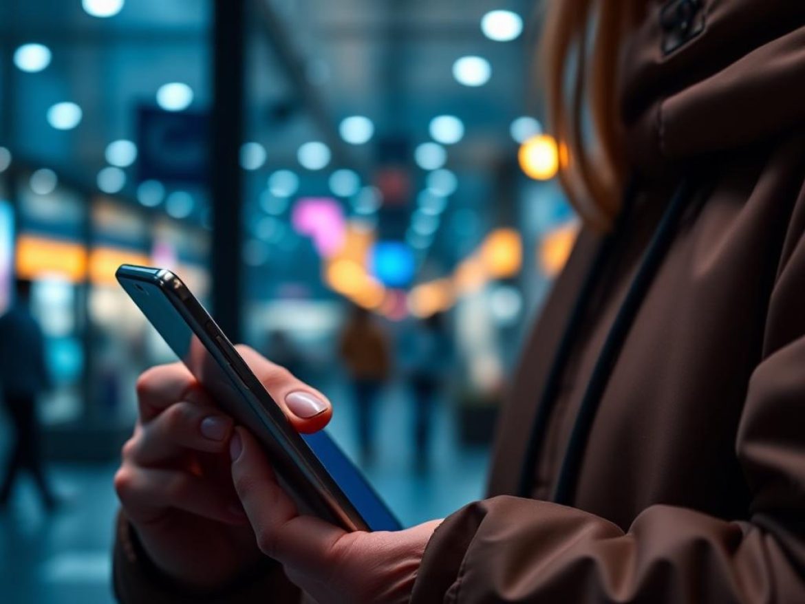 Un smartphone tenu en main, son interface crypto-sociale éclatante au centre, sur fond de graphiques on-chain stylisés pour évoquer la tendance « mobile-first »