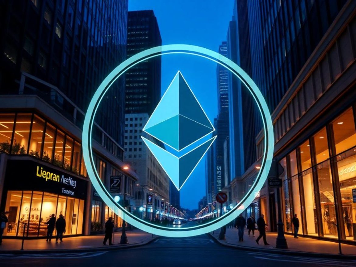 Un pont-ETH lumineux relie Citadel et Point72 au Nasdaq tandis que Maja Vujinovic alimente la trésorerie FGNX en ETH dans une scène BD nocturne.