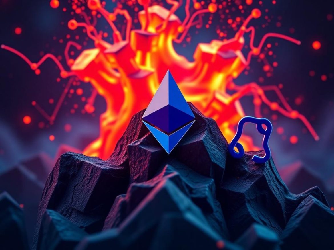 Illustration éditoriale en paysage : bureau en bois avec trois carnets ouverts étiquetés Ethereum, Solana et Chainlink, logos fidèles, silhouettes stylisées de Buterin, Yakovenko et Nazarov, agenda « Q4 », feuilles d’automne.