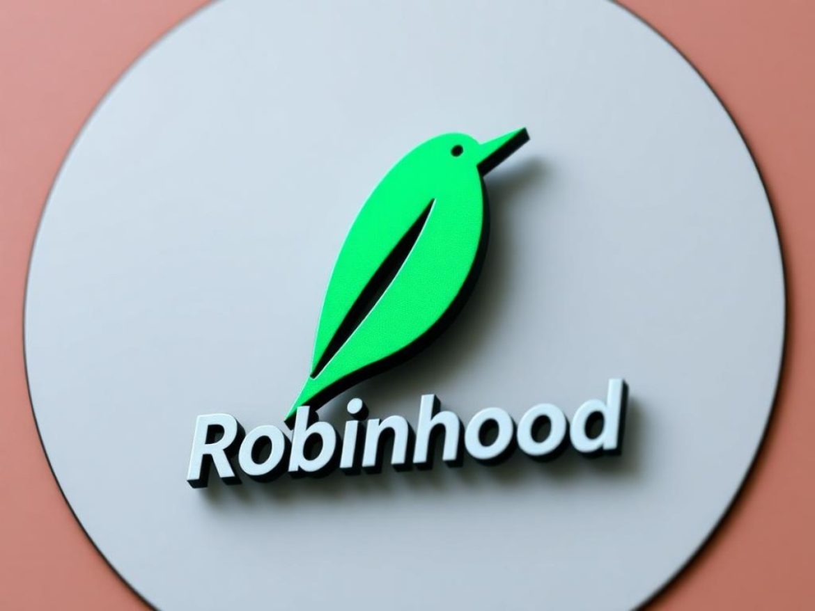 Illustration BD/manga en paysage montrant un totem “S&P 500 — Inclusion 22 SEP 2025” où Robinhood “franchit la marche” de l’indice, tandis que MicroStrategy reste en retrait devant des écrans de marché.