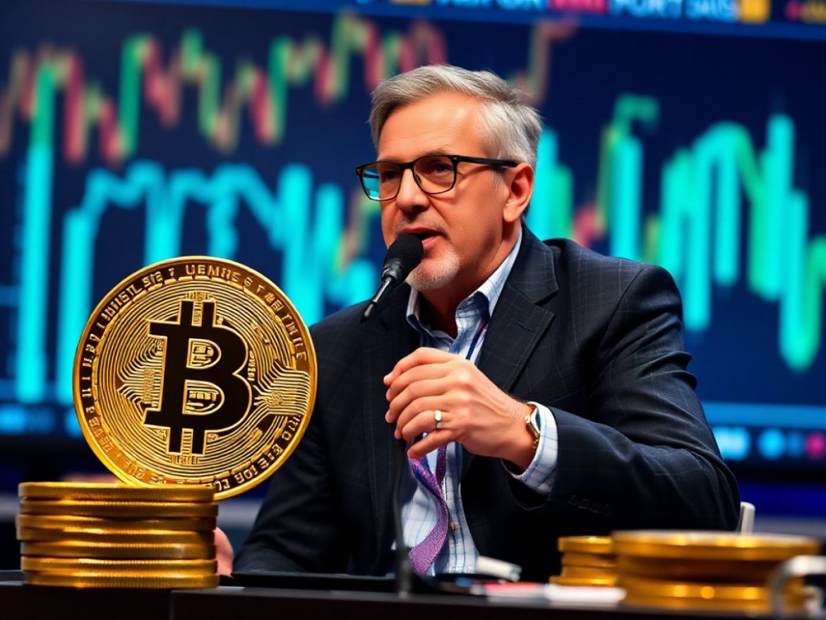 Pièces de Bitcoin et XRP sur fond de graphique en baisse, symbolisant les turbulences du marché des cryptomonnaies.