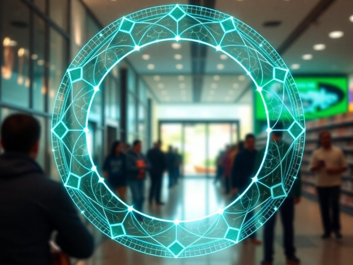 Salle de marché futuriste illustrant la liquidité FX mondiale autour du stablecoin USDC.