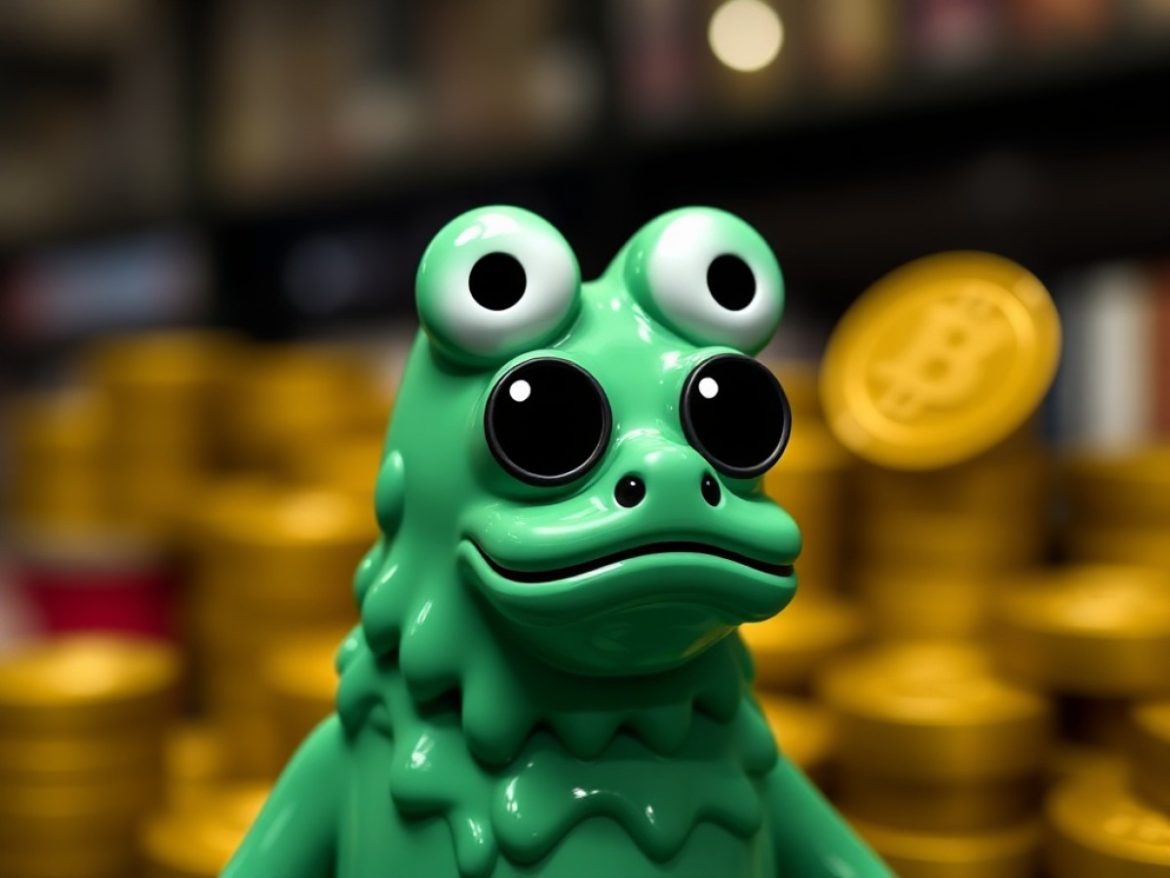 Illustration manga d’un utilisateur paniqué devant un écran affichant une alerte de sécurité liée au site officiel de PEPE, avec couleurs vives, ambiance technologique et profondeur de champ.