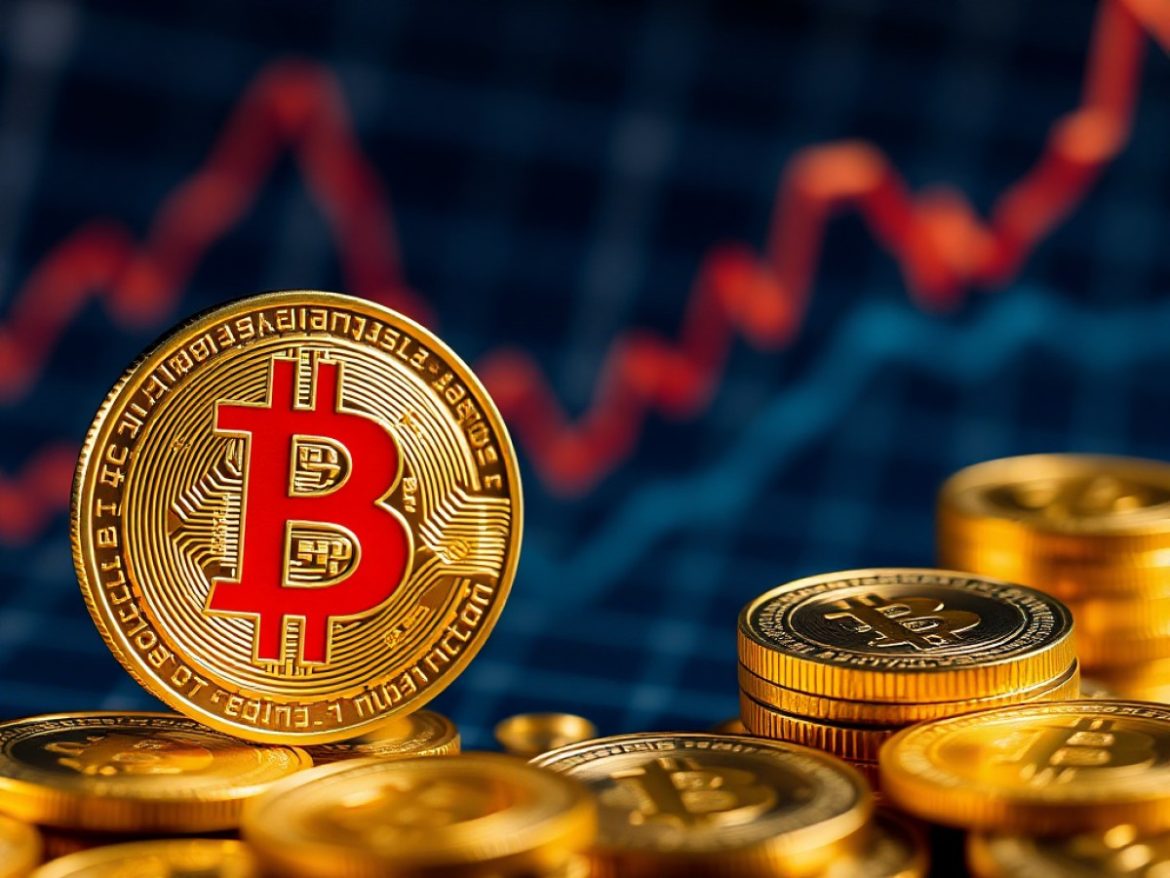 Illustration en style manga montrant un Bitcoin en équilibre au-dessus d’un vide, menacé d’un côté par une bulle technologique liée à l’IA et de l’autre par les bâtiments du gouvernement américain symbolisant un risque réglementaire.