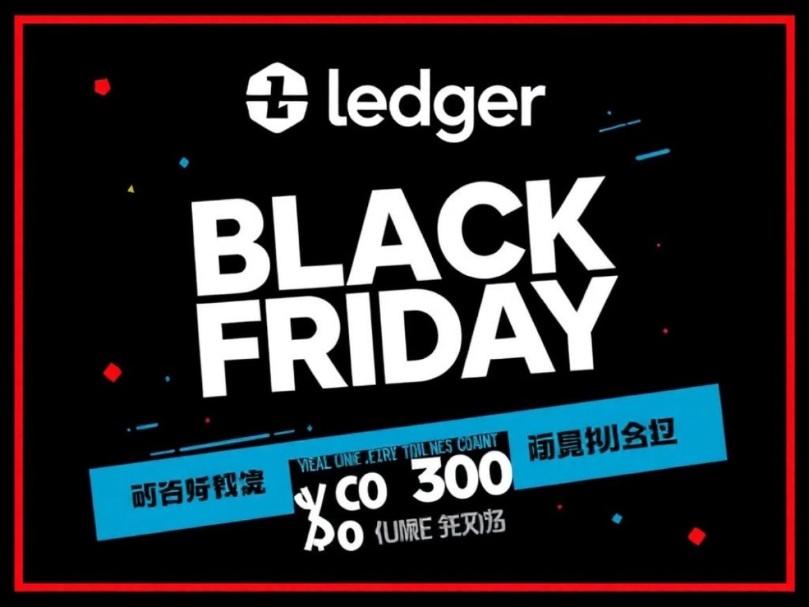 Illustration manga dynamique montrant un personnage enthousiaste tenant une pièce Bitcoin et des portefeuilles Ledger, avec un arrière-plan bleu et violet vibrant représentant la sécurité crypto.